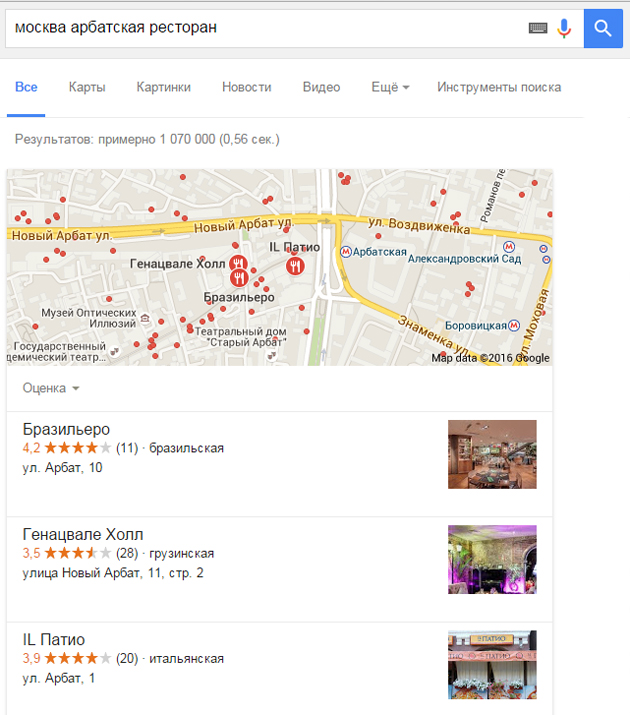Что обязательно должно быть на сайте ресторана: используйте Google Мой бизнес