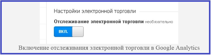 Включение отслеживания электронной торговли в Google Analytics