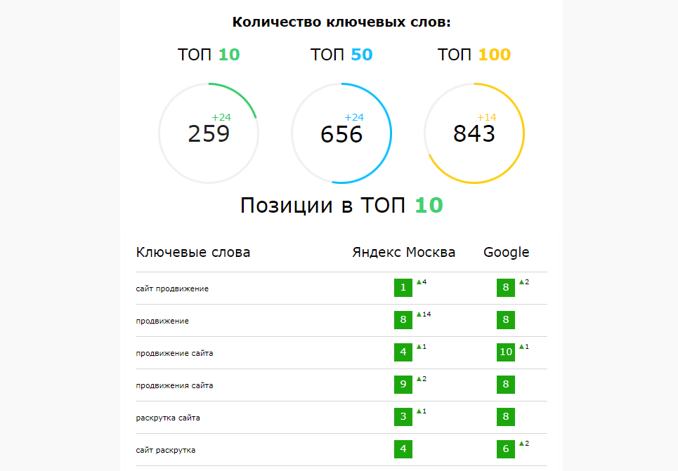 проверка позиций в поисковых системах Яндекс и Google