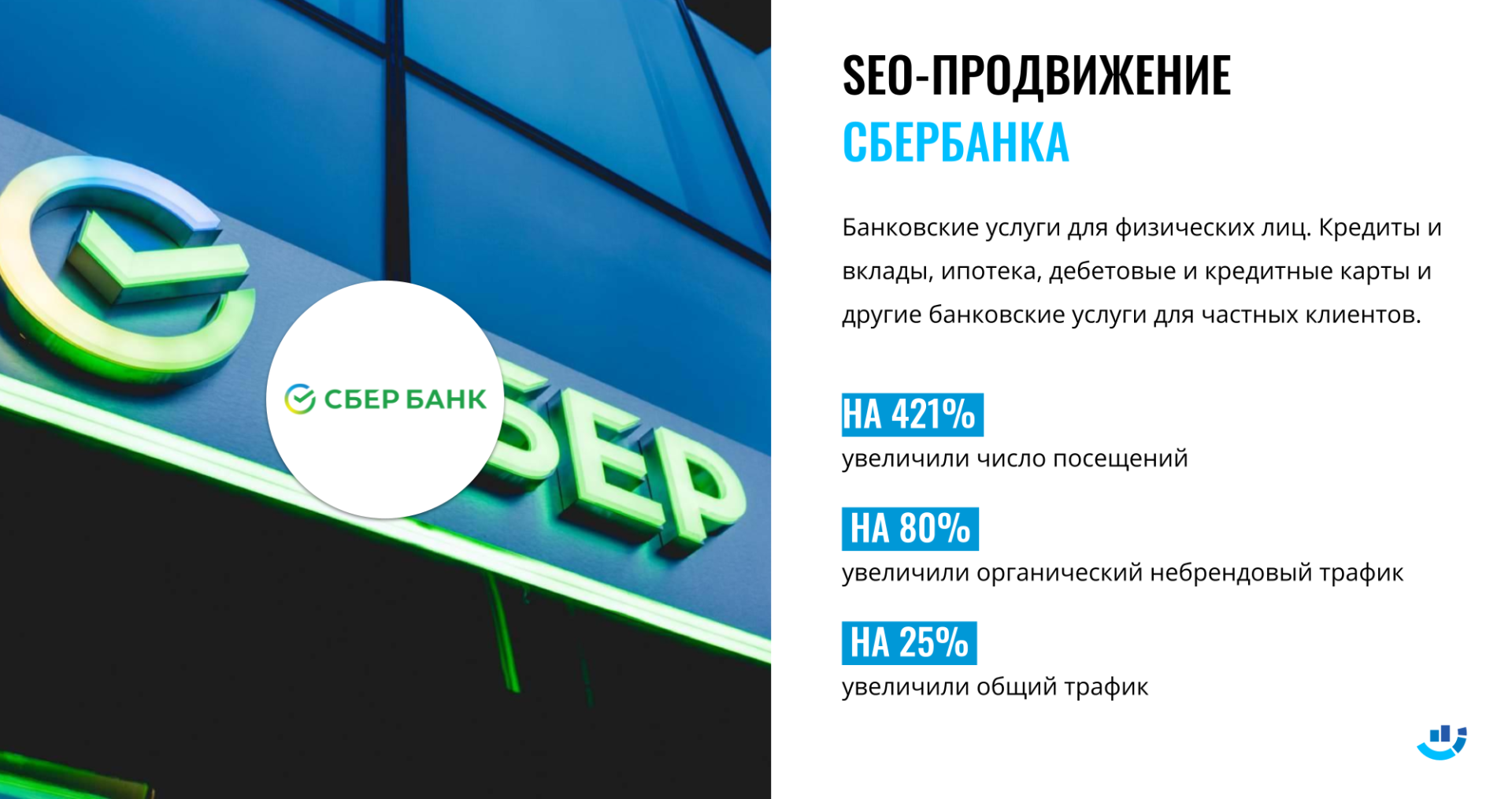 Кейс Продвижение сайта для Сбербанка. Ниша «Банки и финансовые учреждения»